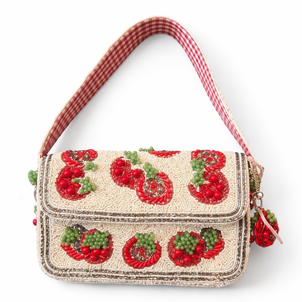 Viral Tomato Tomatoes Beaded Bag NWT